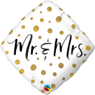 Folienballon Mr & Mrs Gold Dots