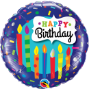 Folienballon Birthday Candles und Confetti