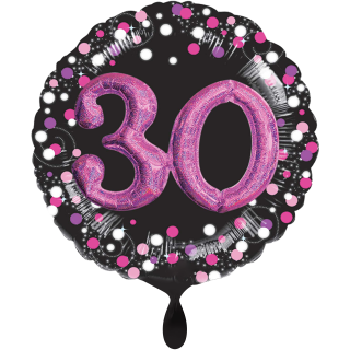Folienballon Zahl 30 Sparkling Celebration Pink groß