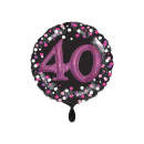 Folienballon Zahl 40 Sparkling Celebration Pink groß