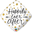 Folienballon Happily ever after gold dots