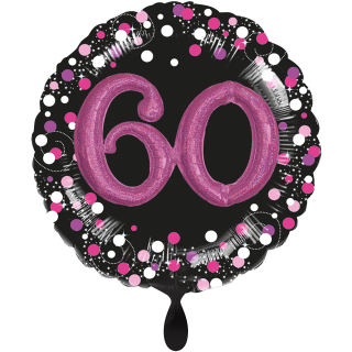 Folienballon Zahl 60 Sparkling Celebration Pink groß