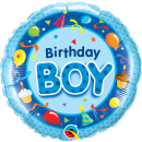Folienballon Birthday Boy blau
