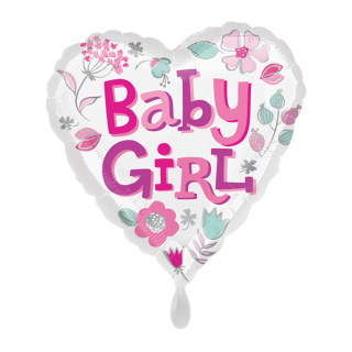 Folienballon Baby Girl Heart
