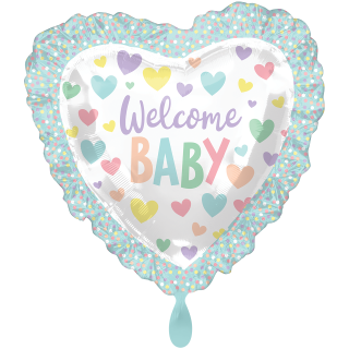 Folienballon Baby Shower Ruffle Heart gro&szlig;
