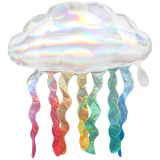 Folienballon Iridescent Cloud with Streamers groß