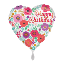 Folienballon Happy Birthday Floral Print