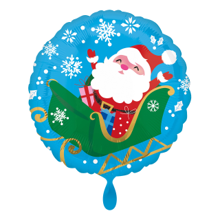 Folienballon Happy Santa in Sleigh