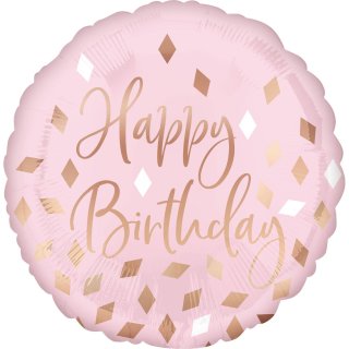 Folienballon Rose Gold Blush Birthday