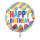 Folienballon Birthday Striped Burst
