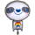 Folienballon Sloth with Rainbow