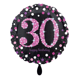 Folienballon Zahl 30 Pink Celebration