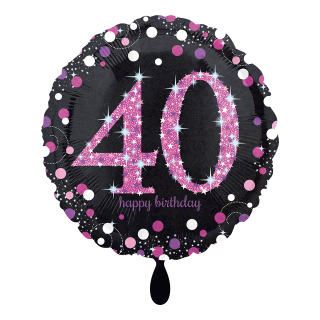 Folienballon Zahl 40 Pink Celebration