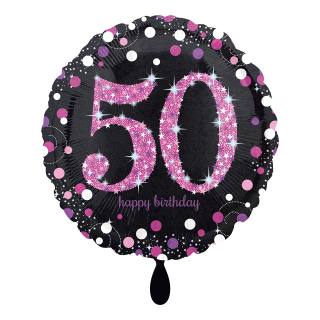 Folienballon Zahl 50 Pink Celebration