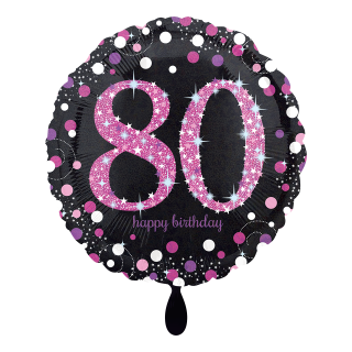 Folienballon Zahl 80 Pink Celebration