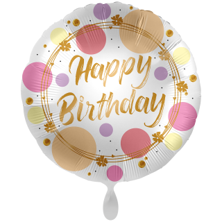 Folienballon Shiny Dots Birthday groß