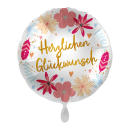 Folienballon Glückwunsch Boho Flowers