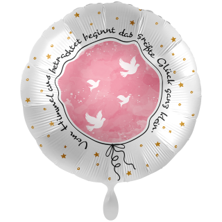 Folienballon Taufe Kleines gro&szlig;es Gl&uuml;ck Rosa gro&szlig;