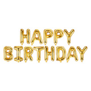 Folienballon Happy Birthday gold Schriftzug