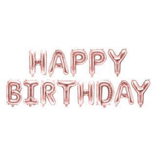 Folienballon Happy Birthday rosegold Schriftzug