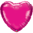 Folienballon Herz Magenta glänzend groß