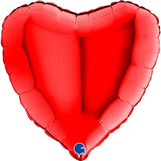 Folienballon Herz rot gl&auml;nzend