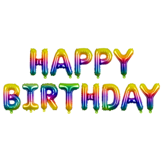 Folienballon Happy Birthday Regenbogen Schriftzug