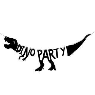 Bannergirlande Dino-Party schwarz