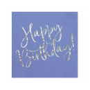 Servietten Happy Birthday blau silber