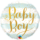 Folienballon Baby Boy Blue Stripes