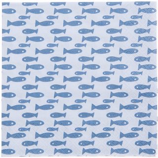 Servietten Fische blau FSC Mix