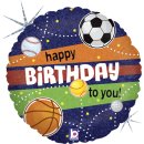 Folienballon Happy Birthday Sports