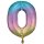 Folienballon Zahl 0 Regenbogen Pastel groß