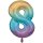 Folienballon Zahl 8 Regenbogen Pastel groß