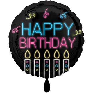 Folienballon Neon Birthday