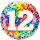 Folienballon Zahl 12 Rainbow Confetti