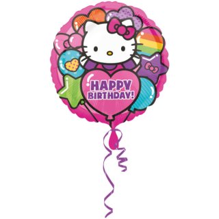 Folienballon Birthday Hello Kitty Rainbow