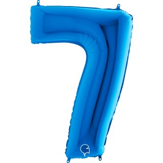Folienballon Zahl 7 blau