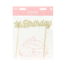 Cake Topper 1st Birthday gold glitter