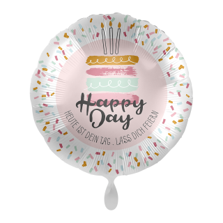 Folienballon Happy Day Cake