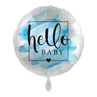 Folienballon Hello Baby blau