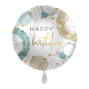 Folienballon HBD Golden Blue Birthday