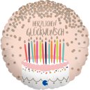 Folienballon Geburtstagskuchen Herzlichen Glückwunsch