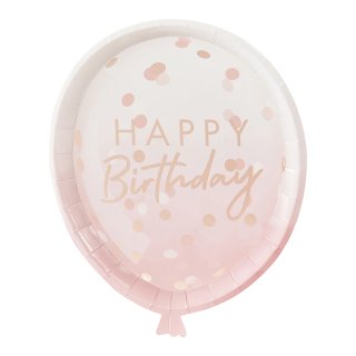 Pappteller Birthday Luftballon