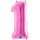 Folienballon Zahl 1 pink / fuchsia