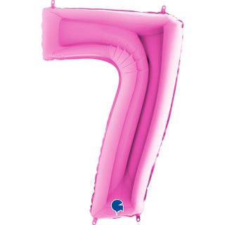 Folienballon Zahl 7 pink