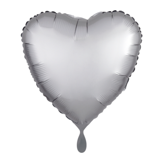 Folienballon Herz Silber Silk Lustre