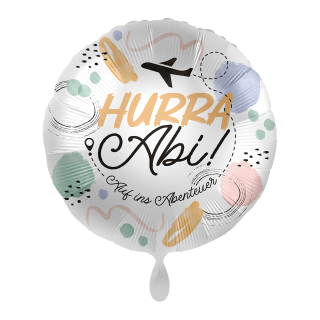 Folienballon Hurra Abi - Auf ins Abenteruer