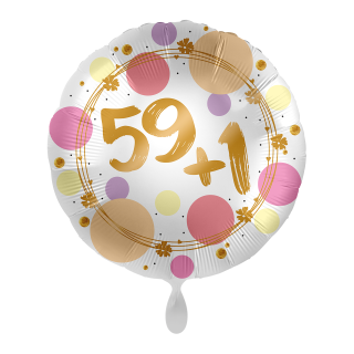 Folienballon Zahl 59+1 Shiny Dots