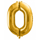 Folienballon Zahl 0 gold gefüllt